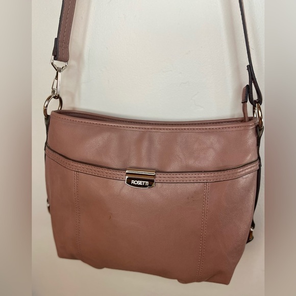 Rosetti~Dark Mauve~Mid-Sized~Soft Faux Leather~Upper Zip Closure~Crossbody Bag - Picture 5 of 15